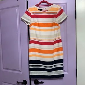 Jones New York Striped Short Sleeve Dress